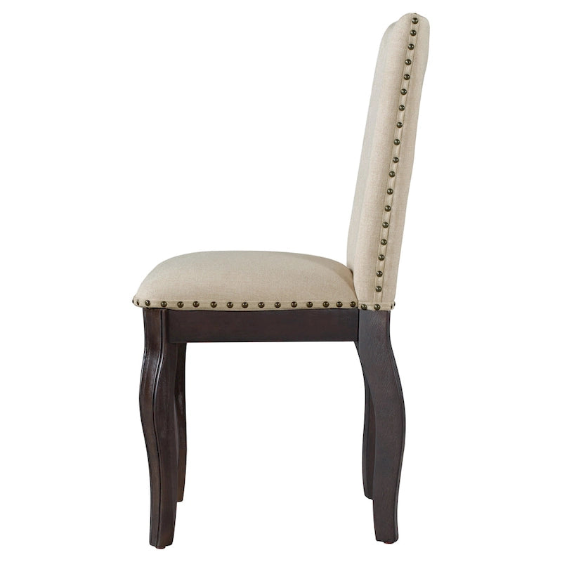 Set van 4 gestoffeerde eetkamerstoelen met nagelafwerking