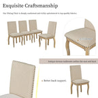 Set van 4 gestoffeerde eetkamerstoelen met nagelafwerking
