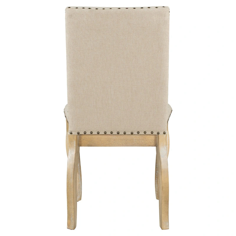 Set van 4 gestoffeerde eetkamerstoelen met nagelafwerking
