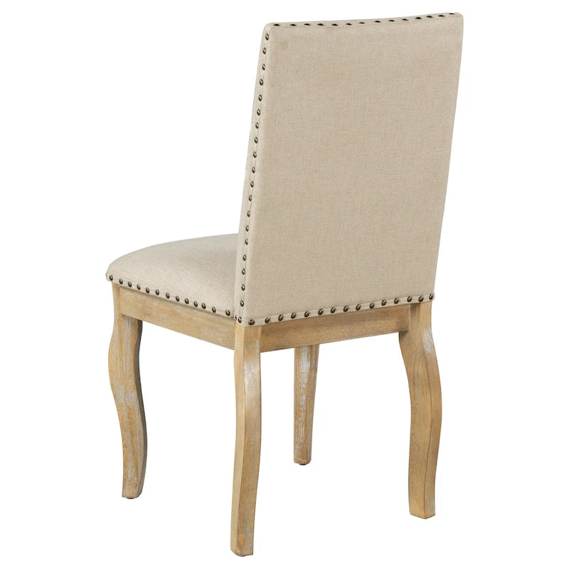 Set van 4 gestoffeerde eetkamerstoelen met nagelafwerking
