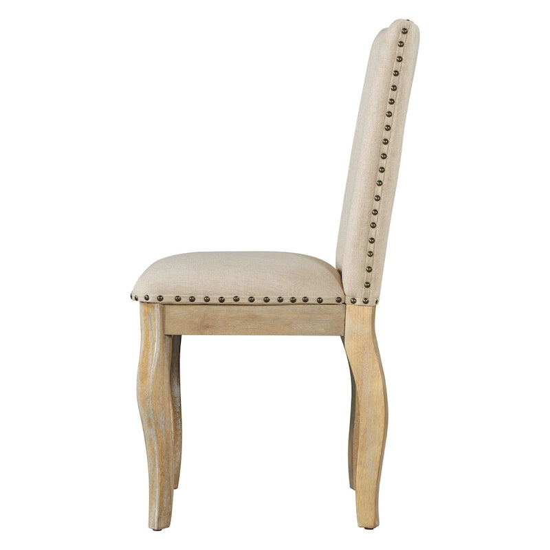 Set van 4 gestoffeerde eetkamerstoelen met nagelafwerking