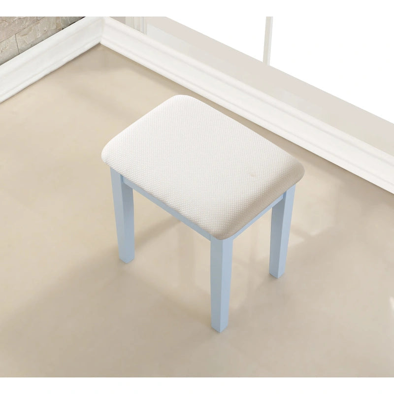 Kaptafel met spiegel en krukje