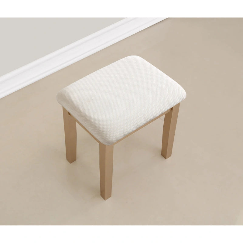 Kaptafel met spiegel en krukje