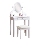 Kaptafel met spiegel en krukje