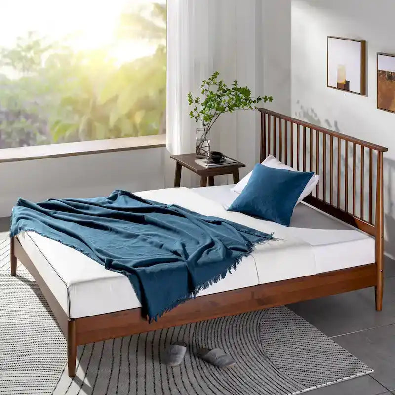 Mid-century houten platformbedframe