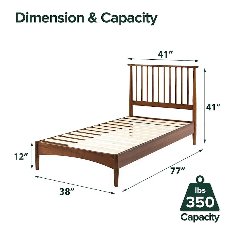 Mid-century houten platformbedframe