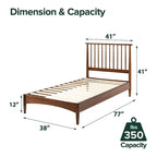 Mid-century houten platformbedframe