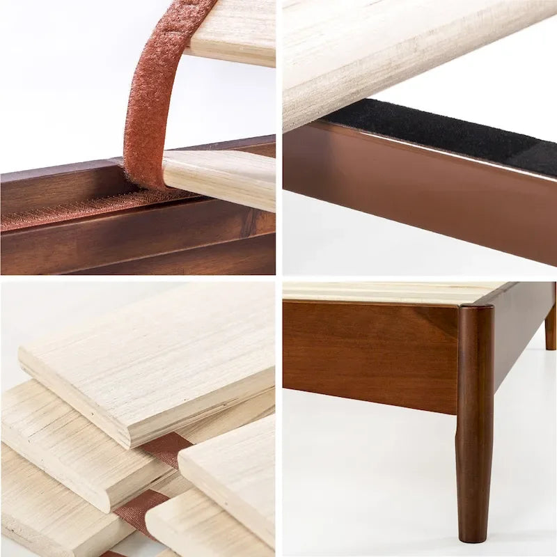 Mid-century houten platformbedframe