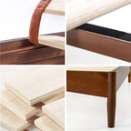 Mid-century houten platformbedframe