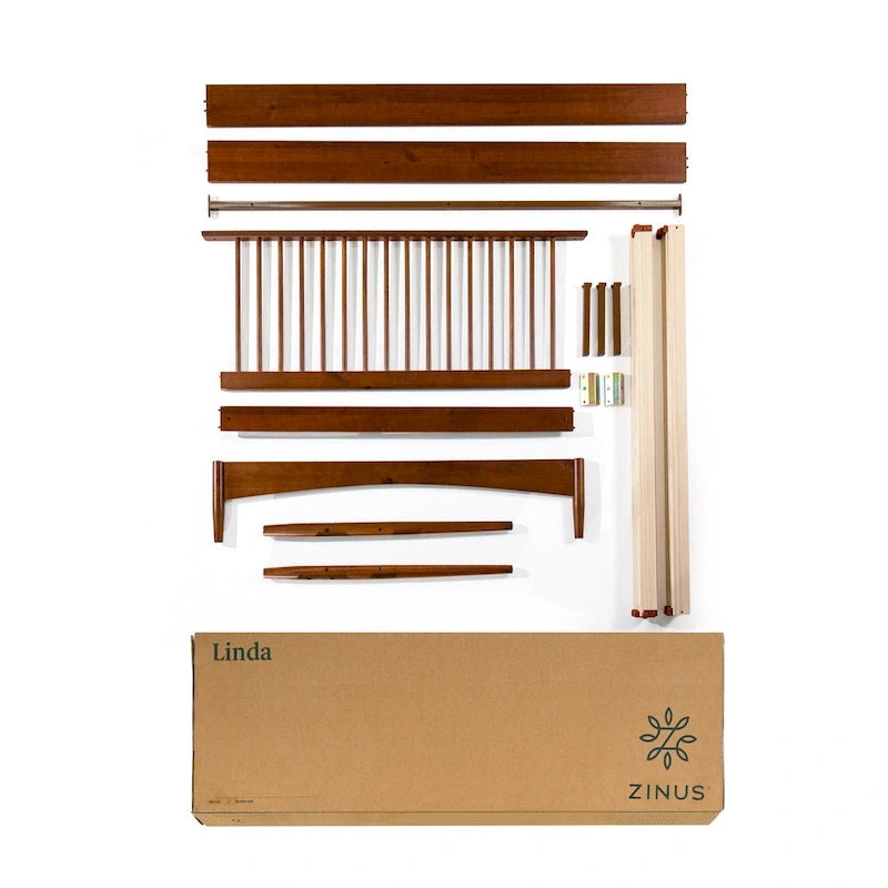 Mid-century houten platformbedframe