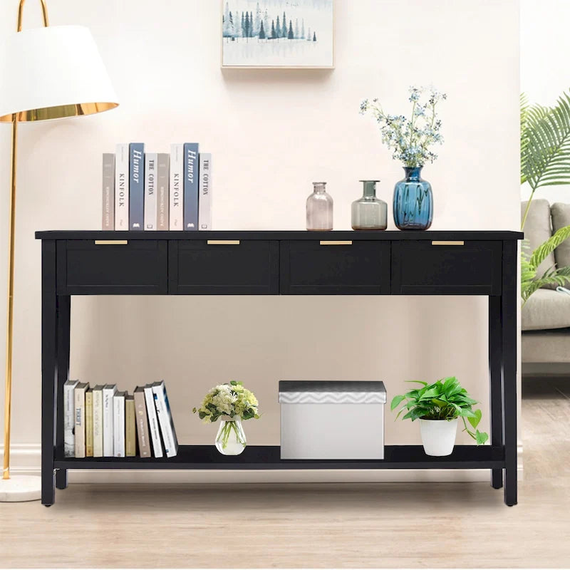 Moderne consoletafel met 4 laden en open vak