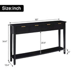 Moderne consoletafel met 4 laden en open vak
