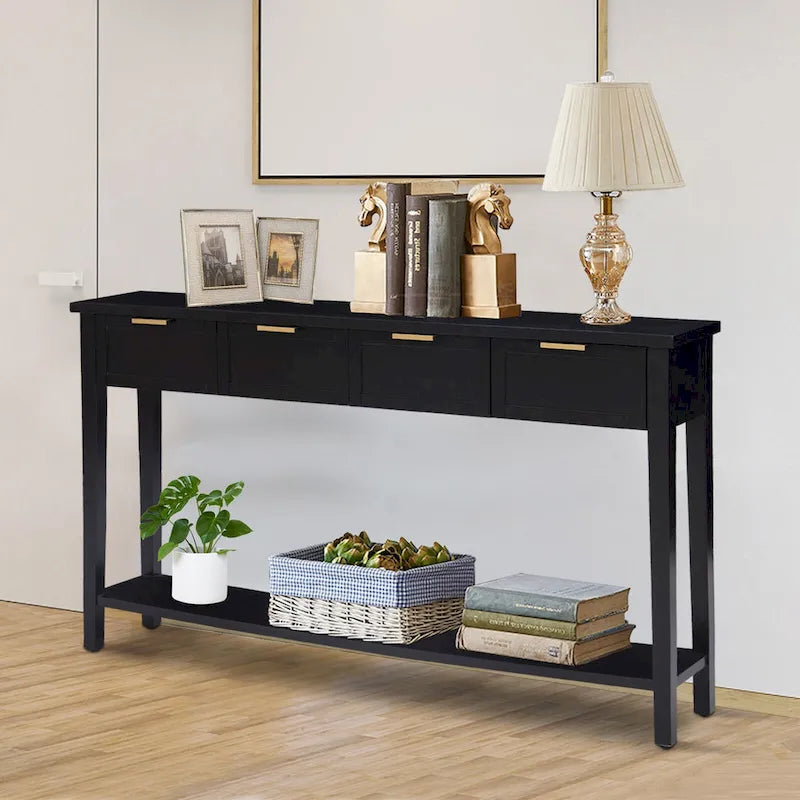 Moderne consoletafel met 4 laden en open vak