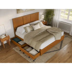 Platformbed met voetbordpaneel en opberglades