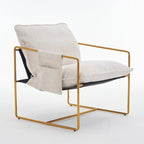 Gestoffeerde Fauteuil met Armzakken en Metalen Frame, Set van 2