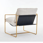 Gestoffeerde Fauteuil met Armzakken en Metalen Frame, Set van 2