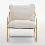 Gestoffeerde Fauteuil met Armzakken en Metalen Frame, Set van 2