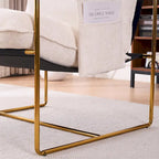Gestoffeerde Fauteuil met Armzakken en Metalen Frame, Set van 2