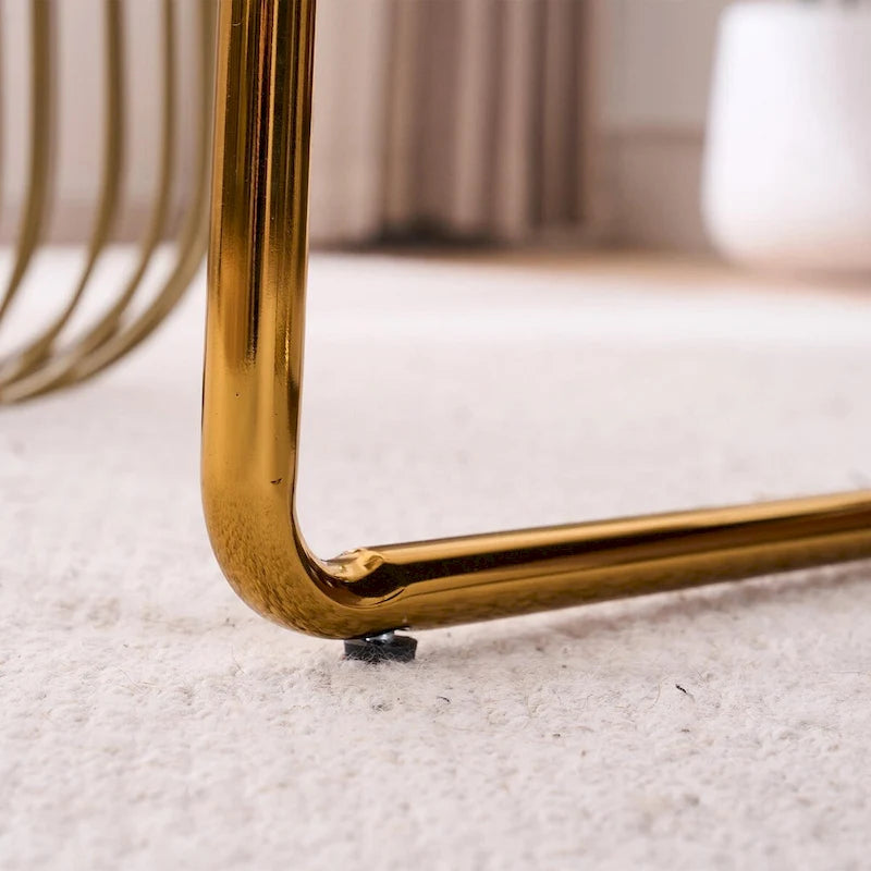 Gestoffeerde Fauteuil met Armzakken en Metalen Frame, Set van 2