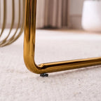 Gestoffeerde Fauteuil met Armzakken en Metalen Frame, Set van 2