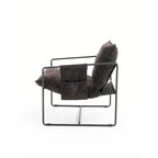 Gestoffeerde Fauteuil met Armzakken en Metalen Frame, Set van 2