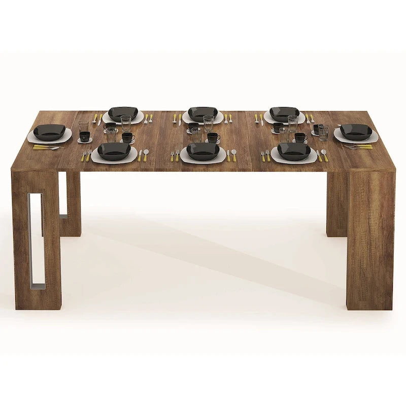 Uitschuifbare eettafel (console) - 80 cm B x 44,5 cm D x 76 cm H (uitschuifbaar tot 185,5 cm B)