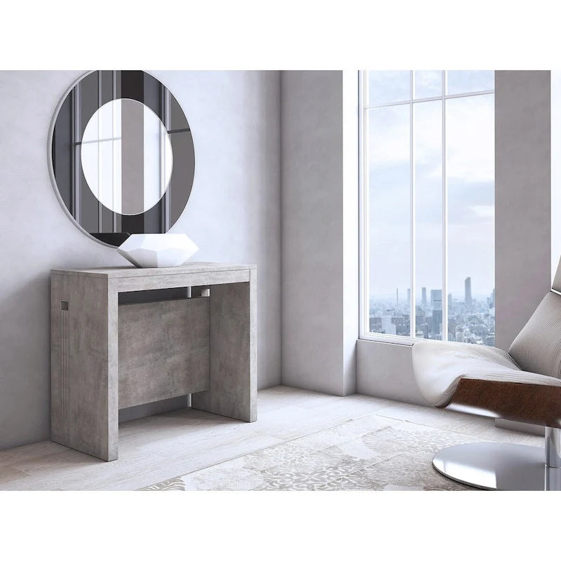 Uitschuifbare eettafel (console) - 80 cm B x 44,5 cm D x 76 cm H (uitschuifbaar tot 185,5 cm B)