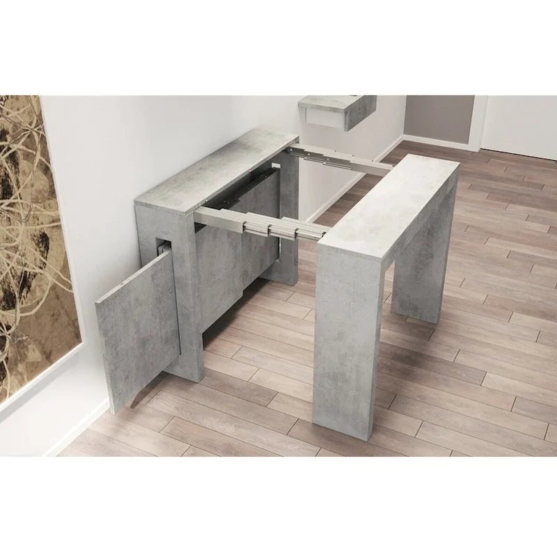 Uitschuifbare eettafel (console) - 80 cm B x 44,5 cm D x 76 cm H (uitschuifbaar tot 185,5 cm B)