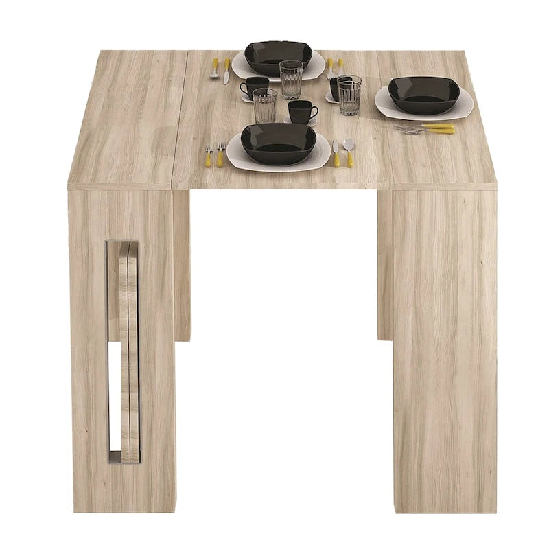 Uitschuifbare eettafel (console) - 80 cm B x 44,5 cm D x 76 cm H (uitschuifbaar tot 185,5 cm B)