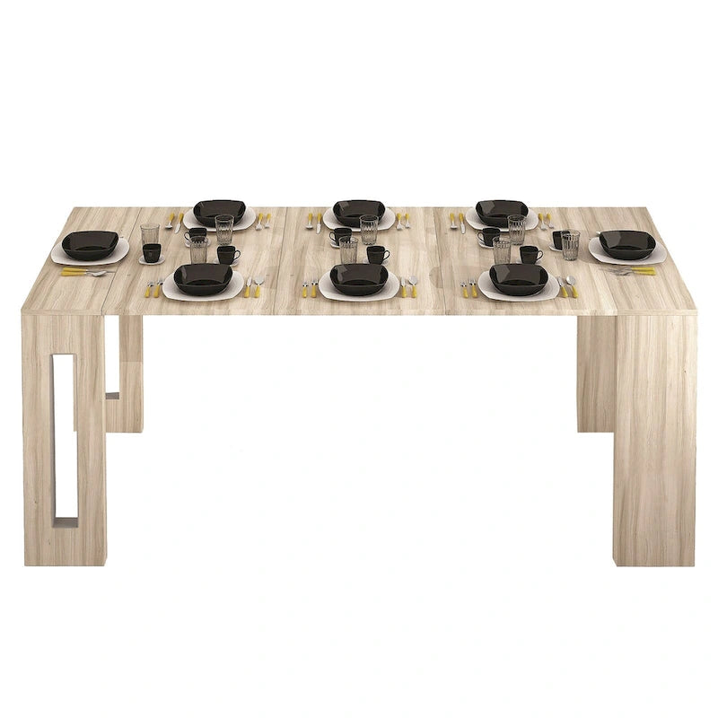 Uitschuifbare eettafel (console) - 80 cm B x 44,5 cm D x 76 cm H (uitschuifbaar tot 185,5 cm B)