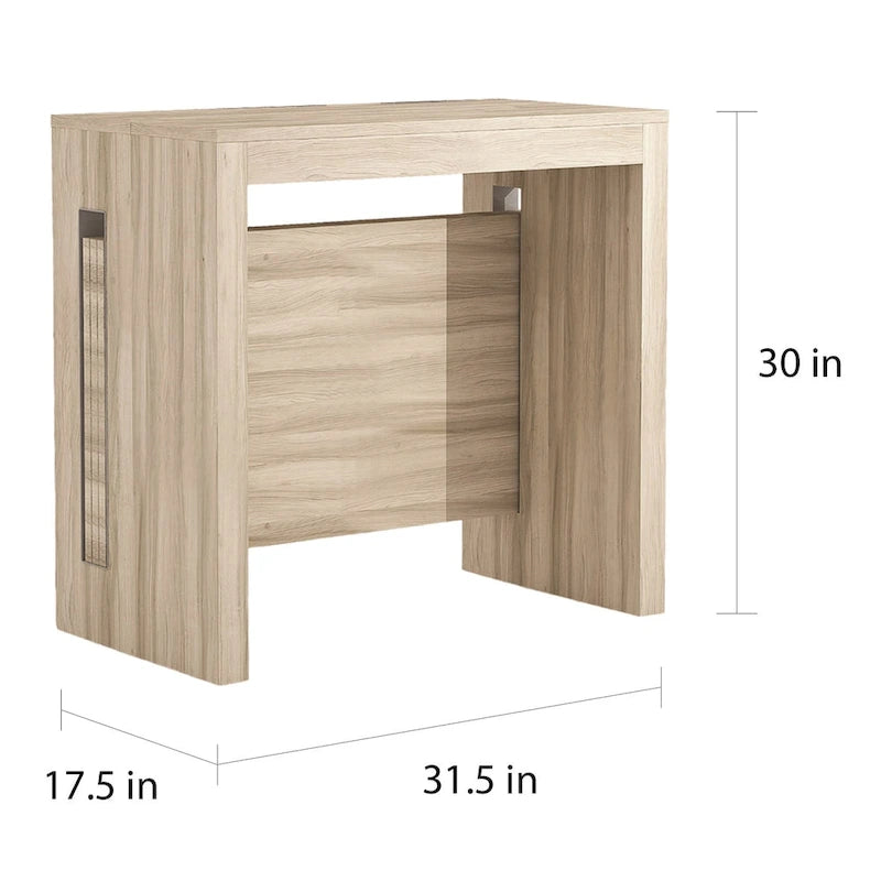 Uitschuifbare eettafel (console) - 80 cm B x 44,5 cm D x 76 cm H (uitschuifbaar tot 185,5 cm B)