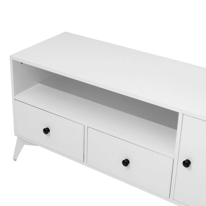 TV-meubel met RGB LED-verlichting en Opbergruimte – 120 cm L x 40 cm B x 52 cm H