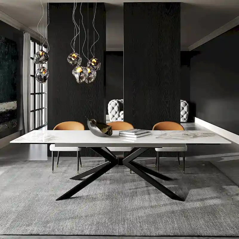 Uitschuifbare eettafel van gesinterd steen (200 cm tot 280 cm)