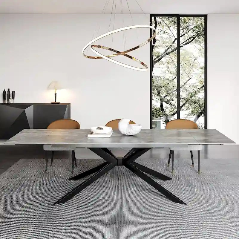 Uitschuifbare eettafel van gesinterd steen (200 cm tot 280 cm)