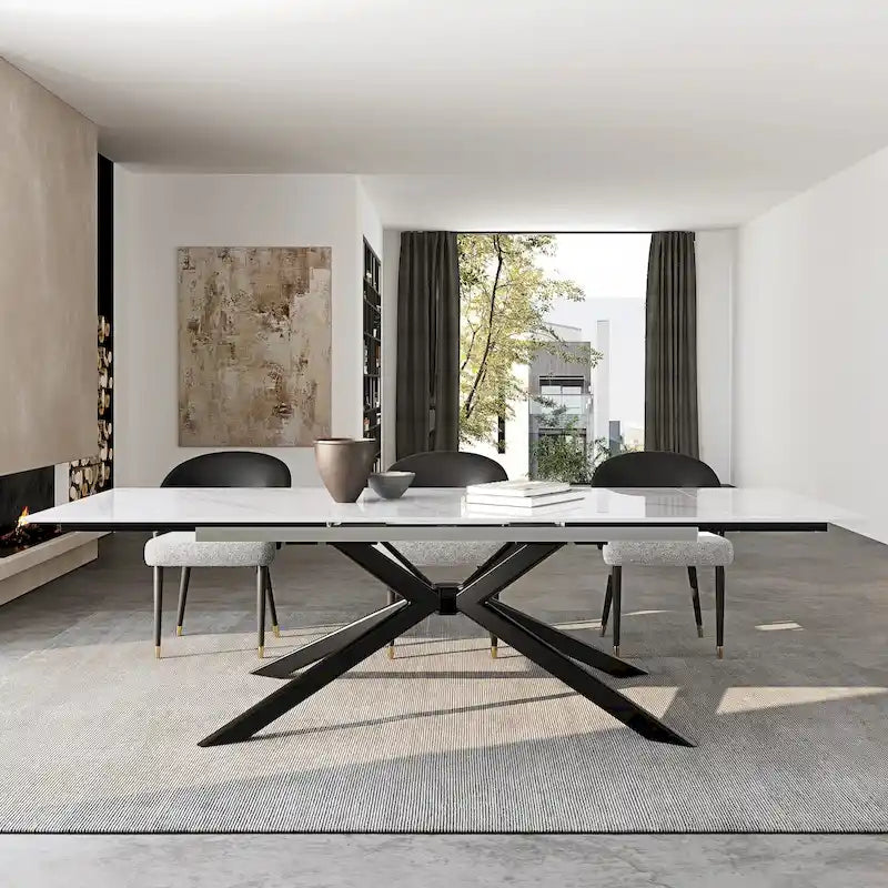Uitschuifbare eettafel van gesinterd steen (200 cm tot 280 cm)