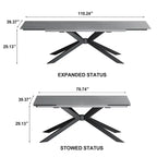 Uitschuifbare eettafel van gesinterd steen (200 cm tot 280 cm)