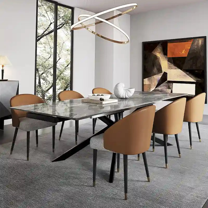 Uitschuifbare eettafel van gesinterd steen (200 cm tot 280 cm)