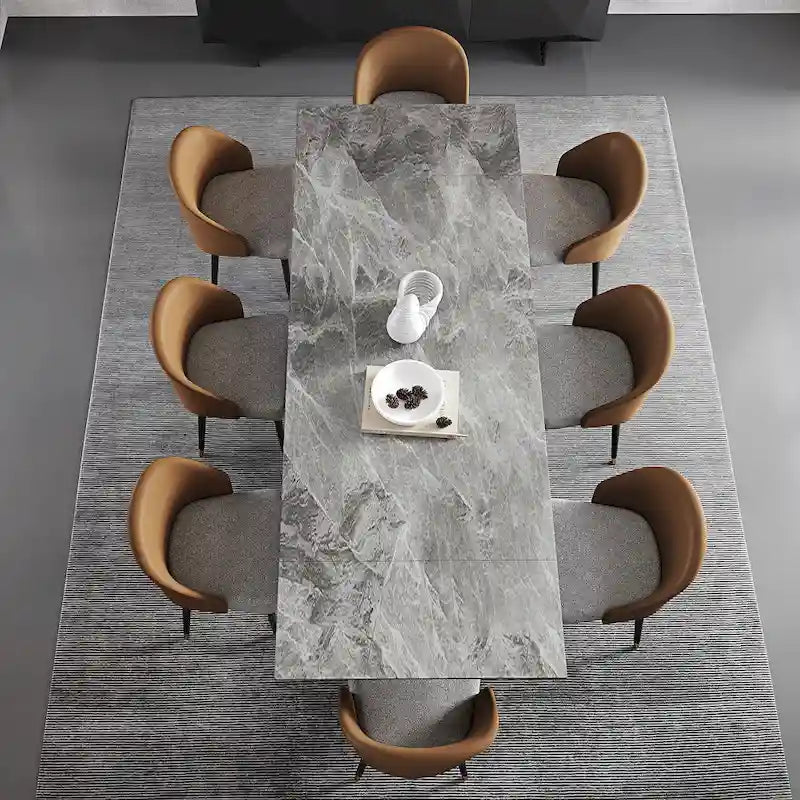Uitschuifbare eettafel van gesinterd steen (200 cm tot 280 cm)