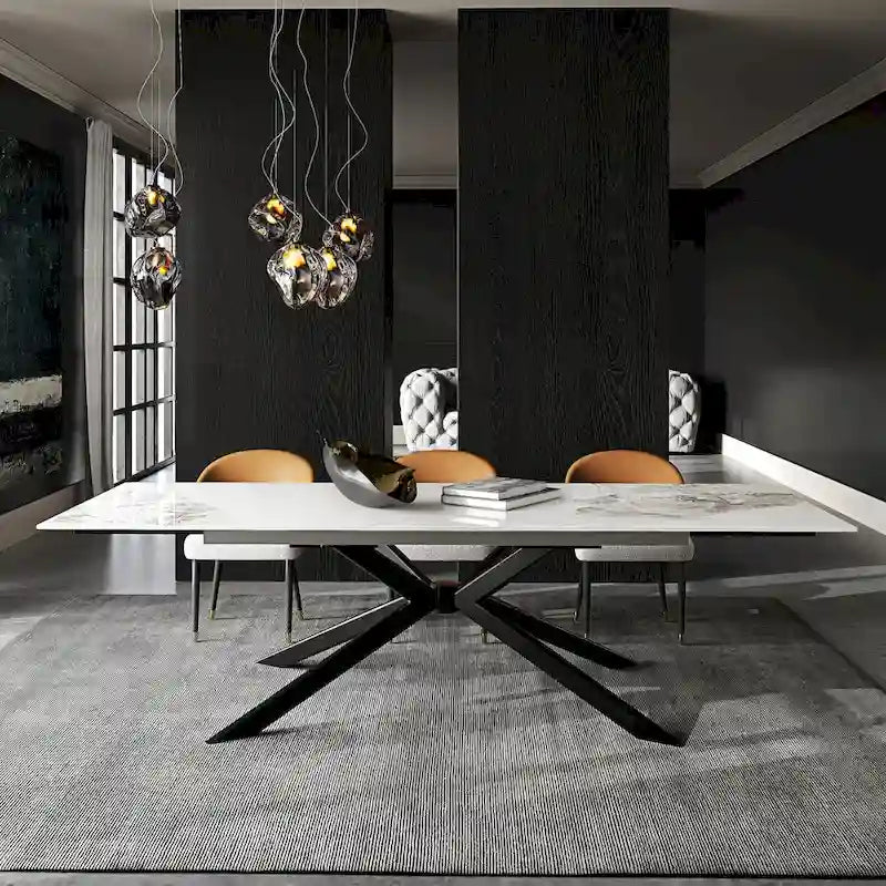 Uitschuifbare eettafel van gesinterd steen (200 cm tot 280 cm)
