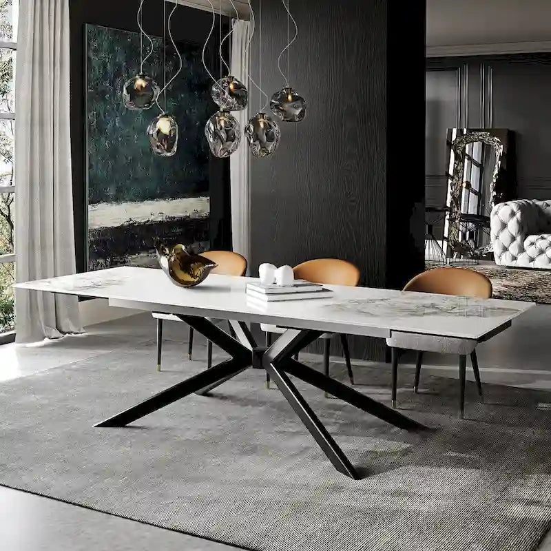 Uitschuifbare eettafel van gesinterd steen (200 cm tot 280 cm)