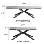 Uitschuifbare eettafel van gesinterd steen (200 cm tot 280 cm)
