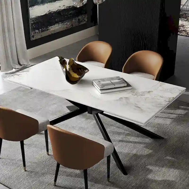 Uitschuifbare eettafel van gesinterd steen (200 cm tot 280 cm)