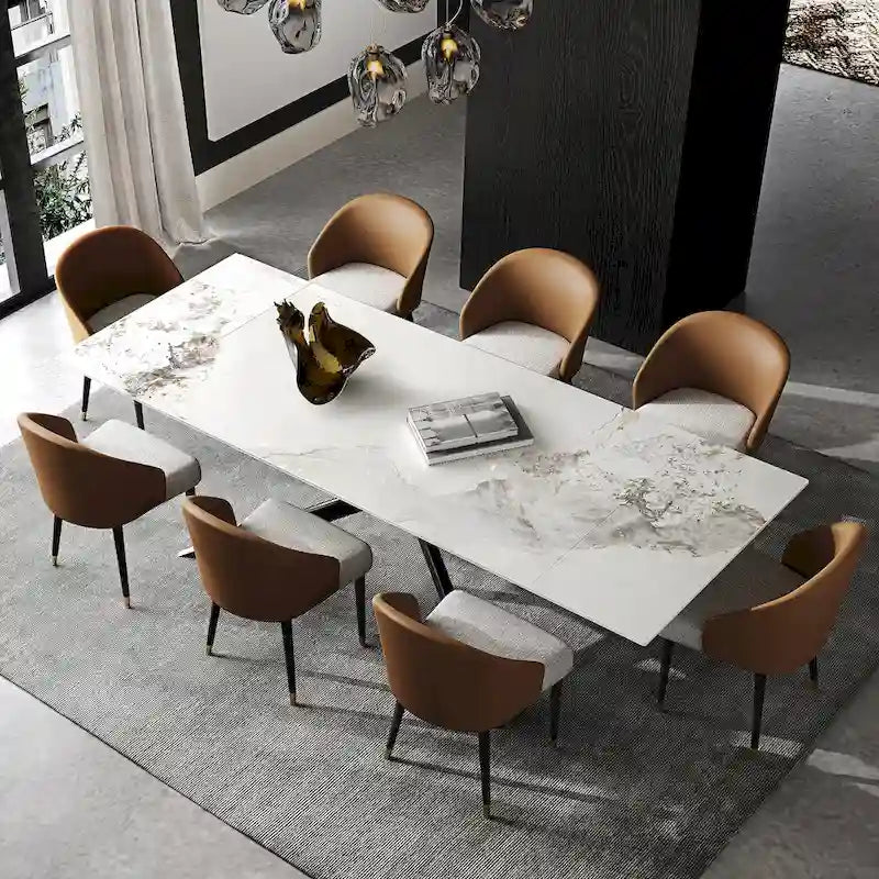 Uitschuifbare eettafel van gesinterd steen (200 cm tot 280 cm)