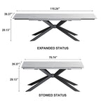 Uitschuifbare eettafel van gesinterd steen (200 cm tot 280 cm)