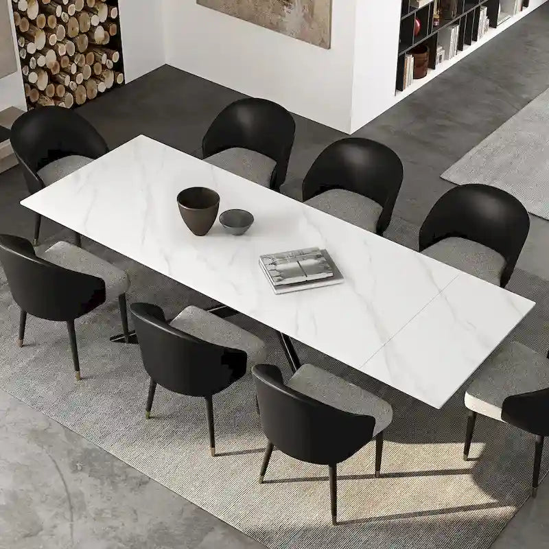 Uitschuifbare eettafel van gesinterd steen (200 cm tot 280 cm)