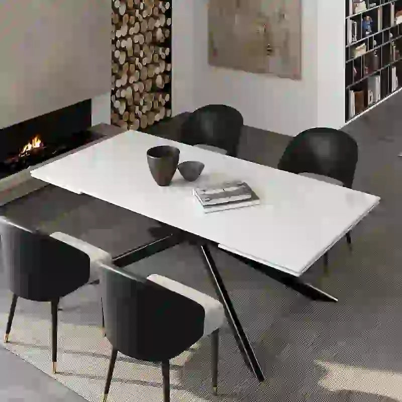 Uitschuifbare eettafel van gesinterd steen (200 cm tot 280 cm)