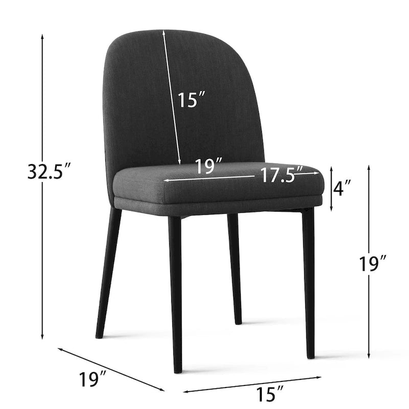 Gestoffeerde eetkamerstoel, set van 2