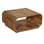 30-inch holle kubus salontafel van naturel bruin mangohout
