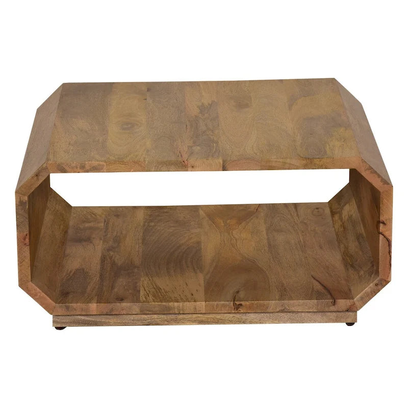 30-inch holle kubus salontafel van naturel bruin mangohout