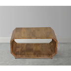 30-inch holle kubus salontafel van naturel bruin mangohout